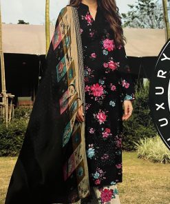 Noir Blossom – 3-Piece Unstitched