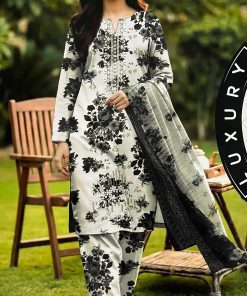Ivory Charcoal – 3-Piece-Unstitched