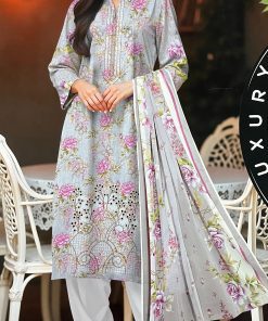 Powder Blue Peony – 3-Piece-Unstitched