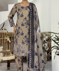Cobalt Flora – 3-Piece-Unstitched